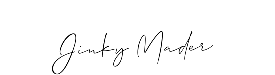 if you are searching for the best signature style for your name Jinky Mader. so please give up your signature search. here we have designed multiple signature styles  using Allison_Script. Jinky Mader signature style 2 images and pictures png