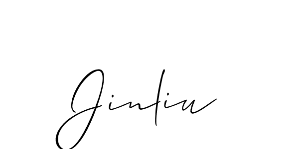 Make a beautiful signature design for name Jinliu. With this signature (Allison_Script) style, you can create a handwritten signature for free. Jinliu signature style 2 images and pictures png