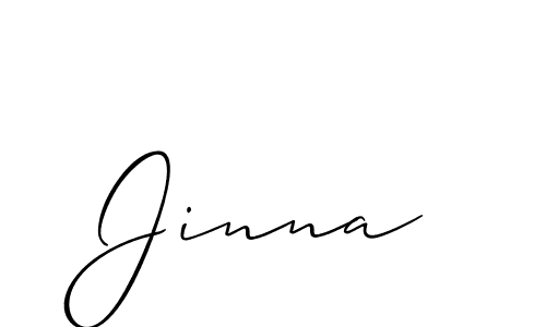 You should practise on your own different ways (Allison_Script) to write your name (Jinna) in signature. don't let someone else do it for you. Jinna signature style 2 images and pictures png