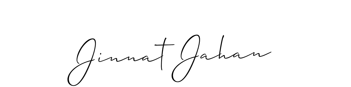 Make a short Jinnat Jahan signature style. Manage your documents anywhere anytime using Allison_Script. Create and add eSignatures, submit forms, share and send files easily. Jinnat Jahan signature style 2 images and pictures png