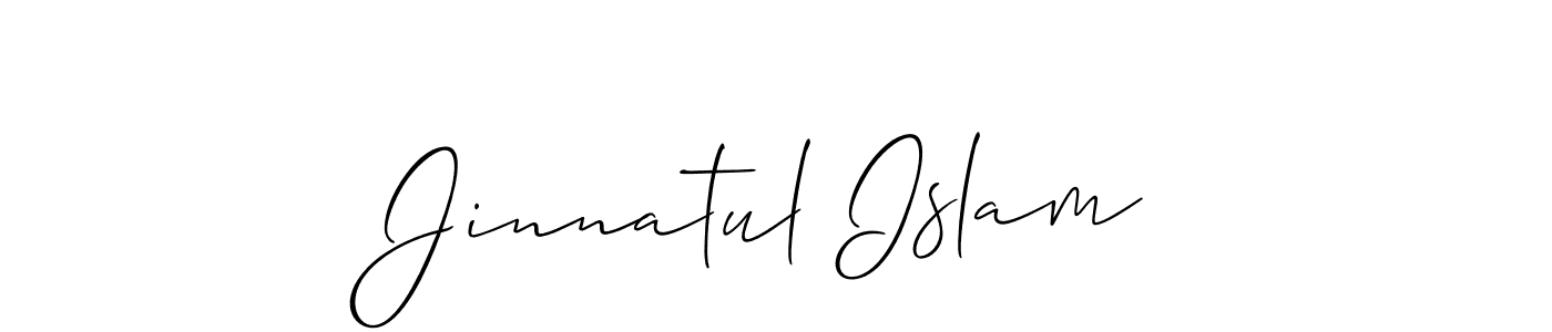 The best way (Allison_Script) to make a short signature is to pick only two or three words in your name. The name Jinnatul Islam include a total of six letters. For converting this name. Jinnatul Islam signature style 2 images and pictures png
