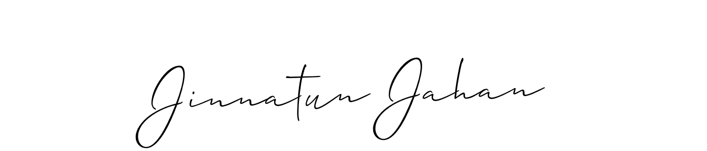 It looks lik you need a new signature style for name Jinnatun Jahan. Design unique handwritten (Allison_Script) signature with our free signature maker in just a few clicks. Jinnatun Jahan signature style 2 images and pictures png