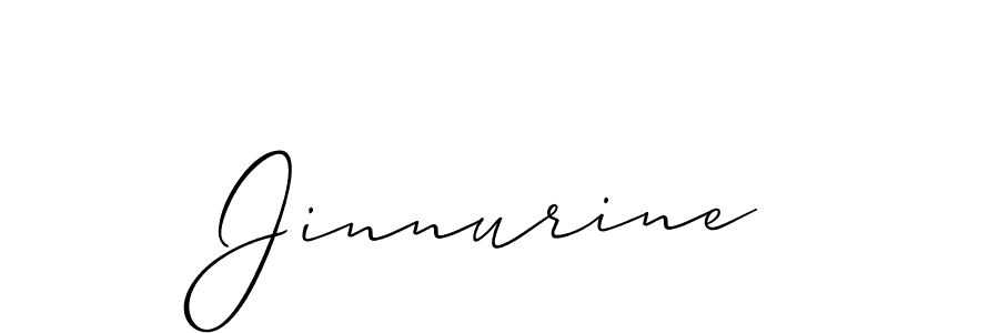 Design your own signature with our free online signature maker. With this signature software, you can create a handwritten (Allison_Script) signature for name Jinnurine. Jinnurine signature style 2 images and pictures png