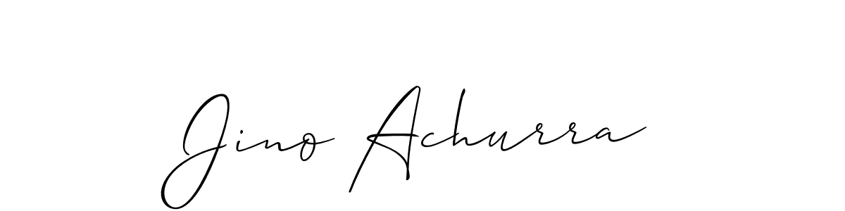 You should practise on your own different ways (Allison_Script) to write your name (Jino Achurra) in signature. don't let someone else do it for you. Jino Achurra signature style 2 images and pictures png