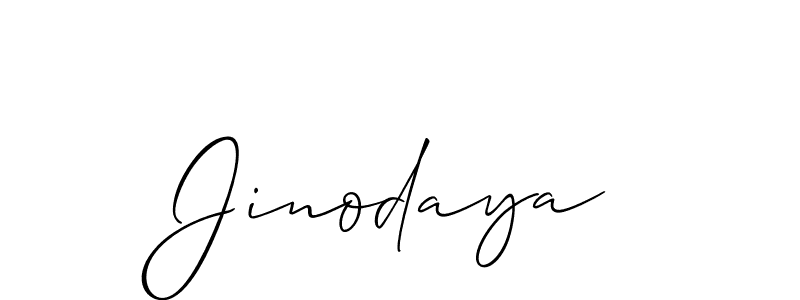 Use a signature maker to create a handwritten signature online. With this signature software, you can design (Allison_Script) your own signature for name Jinodaya. Jinodaya signature style 2 images and pictures png