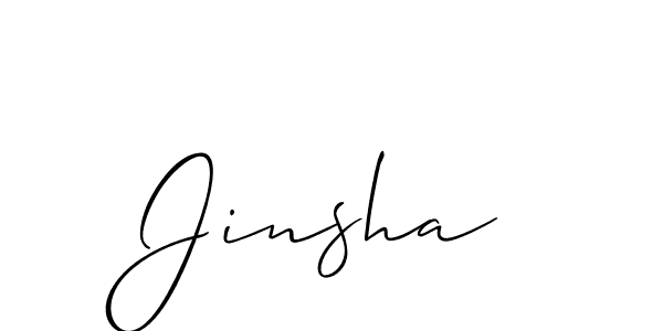 Use a signature maker to create a handwritten signature online. With this signature software, you can design (Allison_Script) your own signature for name Jinsha. Jinsha signature style 2 images and pictures png