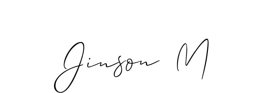 if you are searching for the best signature style for your name Jinson  M. so please give up your signature search. here we have designed multiple signature styles  using Allison_Script. Jinson  M signature style 2 images and pictures png