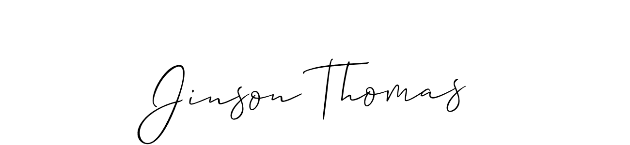 Use a signature maker to create a handwritten signature online. With this signature software, you can design (Allison_Script) your own signature for name Jinson Thomas. Jinson Thomas signature style 2 images and pictures png