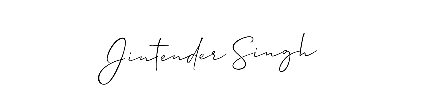 The best way (Allison_Script) to make a short signature is to pick only two or three words in your name. The name Jintender Singh include a total of six letters. For converting this name. Jintender Singh signature style 2 images and pictures png