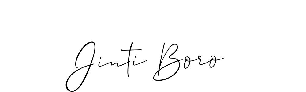 The best way (Allison_Script) to make a short signature is to pick only two or three words in your name. The name Jinti Boro include a total of six letters. For converting this name. Jinti Boro signature style 2 images and pictures png