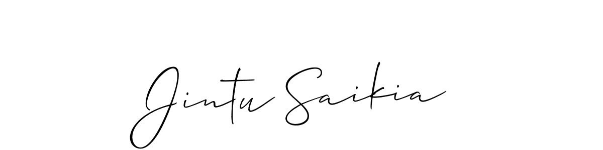 Similarly Allison_Script is the best handwritten signature design. Signature creator online .You can use it as an online autograph creator for name Jintu Saikia. Jintu Saikia signature style 2 images and pictures png