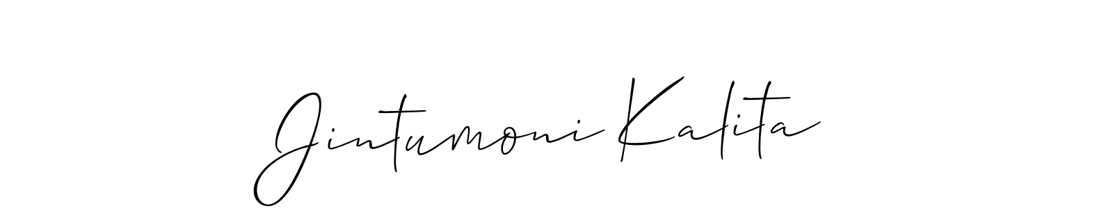 Also we have Jintumoni Kalita name is the best signature style. Create professional handwritten signature collection using Allison_Script autograph style. Jintumoni Kalita signature style 2 images and pictures png