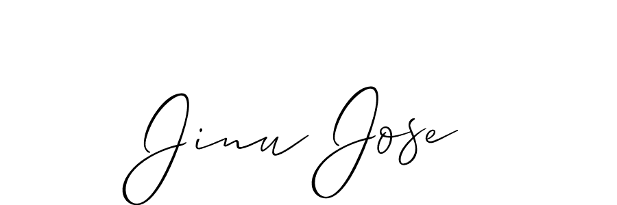 It looks lik you need a new signature style for name Jinu Jose. Design unique handwritten (Allison_Script) signature with our free signature maker in just a few clicks. Jinu Jose signature style 2 images and pictures png