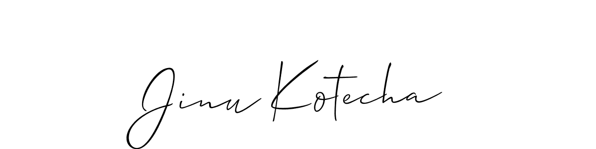 How to Draw Jinu Kotecha signature style? Allison_Script is a latest design signature styles for name Jinu Kotecha. Jinu Kotecha signature style 2 images and pictures png