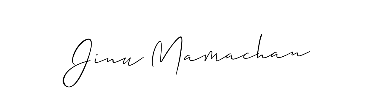 Also You can easily find your signature by using the search form. We will create Jinu Mamachan name handwritten signature images for you free of cost using Allison_Script sign style. Jinu Mamachan signature style 2 images and pictures png