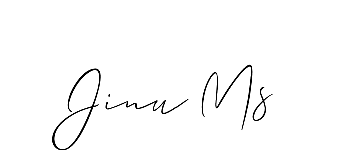 Create a beautiful signature design for name Jinu Ms. With this signature (Allison_Script) fonts, you can make a handwritten signature for free. Jinu Ms signature style 2 images and pictures png