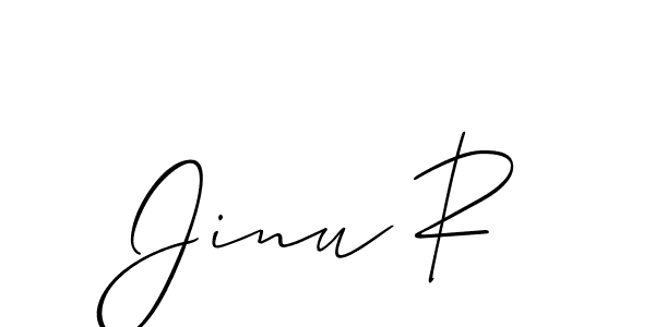 It looks lik you need a new signature style for name Jinu R. Design unique handwritten (Allison_Script) signature with our free signature maker in just a few clicks. Jinu R signature style 2 images and pictures png