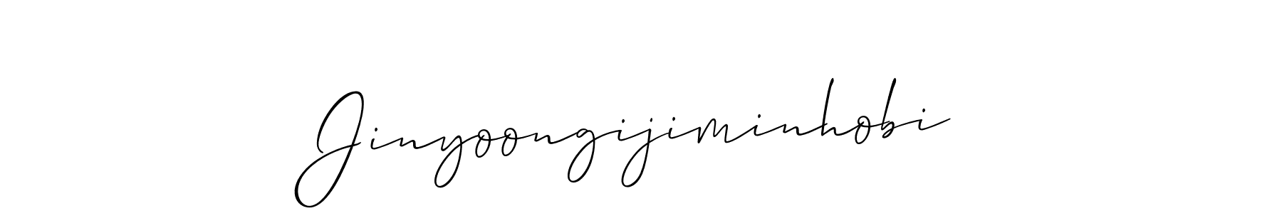 Design your own signature with our free online signature maker. With this signature software, you can create a handwritten (Allison_Script) signature for name Jinyoongijiminhobi. Jinyoongijiminhobi signature style 2 images and pictures png