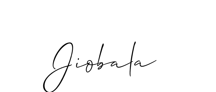 How to make Jiobala name signature. Use Allison_Script style for creating short signs online. This is the latest handwritten sign. Jiobala signature style 2 images and pictures png