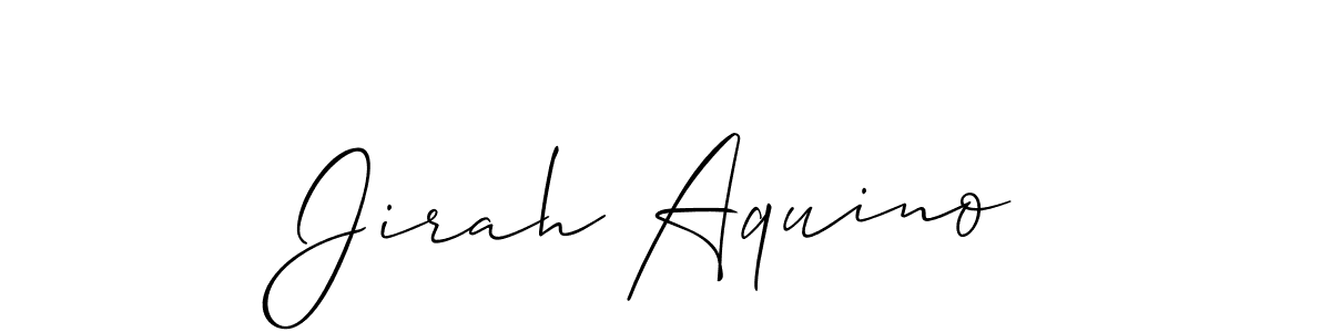 Make a beautiful signature design for name Jirah Aquino. With this signature (Allison_Script) style, you can create a handwritten signature for free. Jirah Aquino signature style 2 images and pictures png