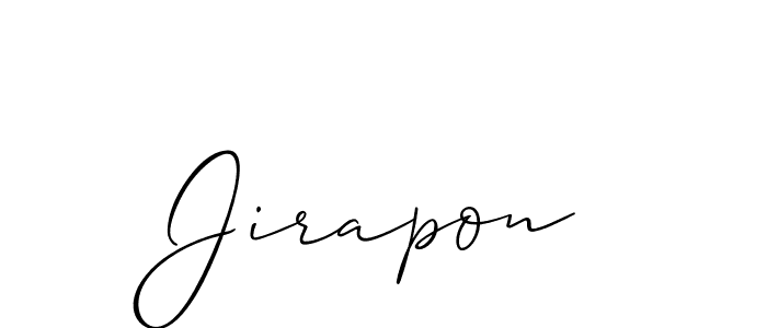 Use a signature maker to create a handwritten signature online. With this signature software, you can design (Allison_Script) your own signature for name Jirapon. Jirapon signature style 2 images and pictures png