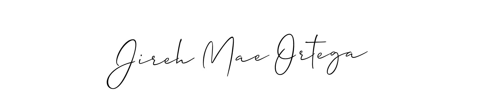 How to make Jireh Mae Ortega name signature. Use Allison_Script style for creating short signs online. This is the latest handwritten sign. Jireh Mae Ortega signature style 2 images and pictures png