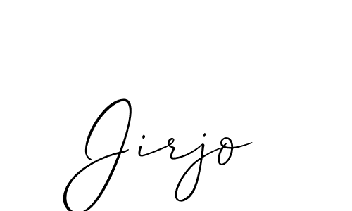 It looks lik you need a new signature style for name Jirjo. Design unique handwritten (Allison_Script) signature with our free signature maker in just a few clicks. Jirjo signature style 2 images and pictures png