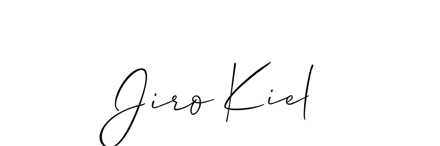 Allison_Script is a professional signature style that is perfect for those who want to add a touch of class to their signature. It is also a great choice for those who want to make their signature more unique. Get Jiro Kiel name to fancy signature for free. Jiro Kiel signature style 2 images and pictures png