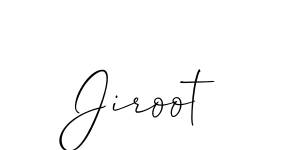 The best way (Allison_Script) to make a short signature is to pick only two or three words in your name. The name Jiroot include a total of six letters. For converting this name. Jiroot signature style 2 images and pictures png
