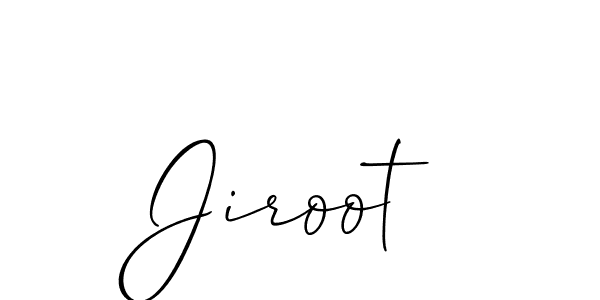 Use a signature maker to create a handwritten signature online. With this signature software, you can design (Allison_Script) your own signature for name Jiroot. Jiroot signature style 2 images and pictures png