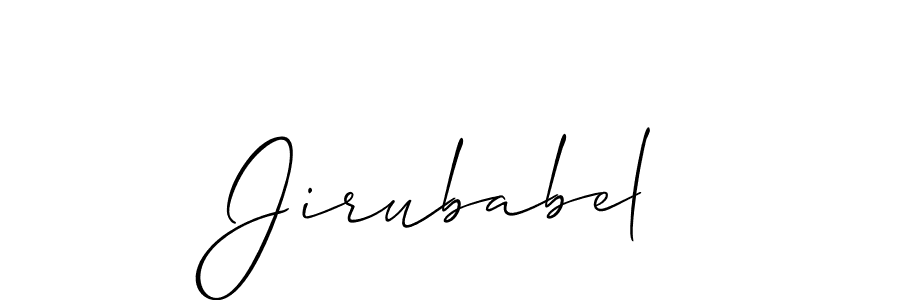 Allison_Script is a professional signature style that is perfect for those who want to add a touch of class to their signature. It is also a great choice for those who want to make their signature more unique. Get Jirubabel name to fancy signature for free. Jirubabel signature style 2 images and pictures png