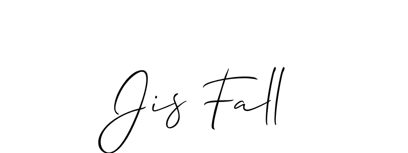 The best way (Allison_Script) to make a short signature is to pick only two or three words in your name. The name Jis Fall include a total of six letters. For converting this name. Jis Fall signature style 2 images and pictures png