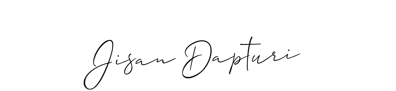 How to Draw Jisan Dapturi signature style? Allison_Script is a latest design signature styles for name Jisan Dapturi. Jisan Dapturi signature style 2 images and pictures png