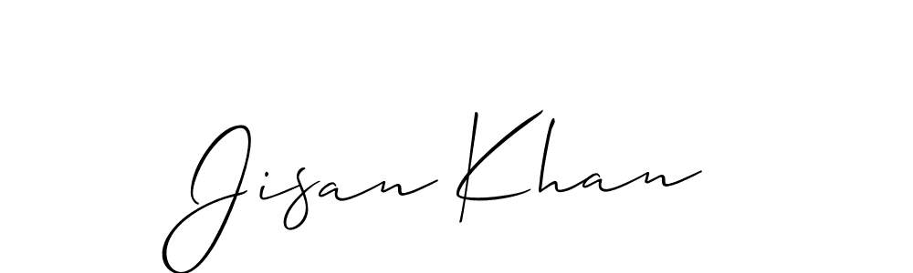 Design your own signature with our free online signature maker. With this signature software, you can create a handwritten (Allison_Script) signature for name Jisan Khan. Jisan Khan signature style 2 images and pictures png