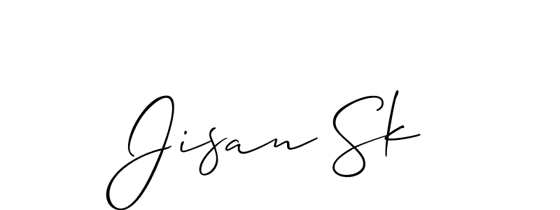 How to make Jisan Sk name signature. Use Allison_Script style for creating short signs online. This is the latest handwritten sign. Jisan Sk signature style 2 images and pictures png