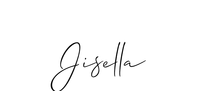 Create a beautiful signature design for name Jisella. With this signature (Allison_Script) fonts, you can make a handwritten signature for free. Jisella signature style 2 images and pictures png