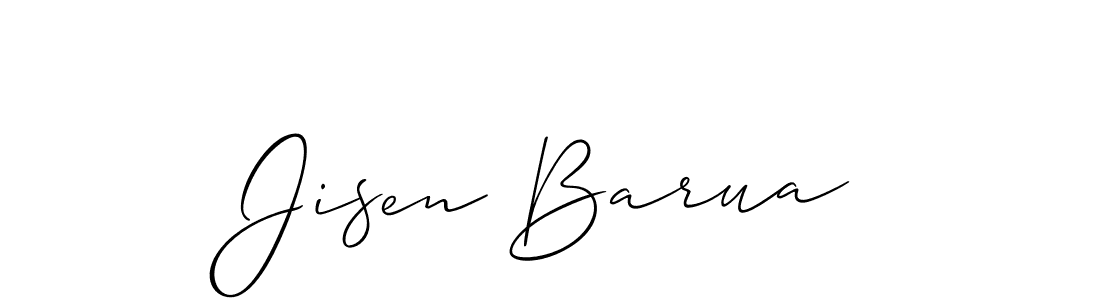 Make a beautiful signature design for name Jisen Barua. With this signature (Allison_Script) style, you can create a handwritten signature for free. Jisen Barua signature style 2 images and pictures png