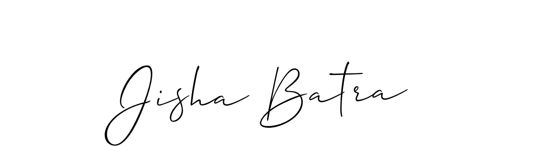 The best way (Allison_Script) to make a short signature is to pick only two or three words in your name. The name Jisha Batra include a total of six letters. For converting this name. Jisha Batra signature style 2 images and pictures png