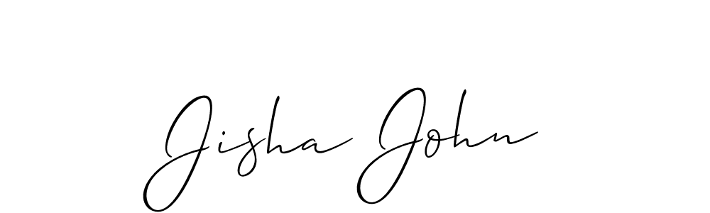 Allison_Script is a professional signature style that is perfect for those who want to add a touch of class to their signature. It is also a great choice for those who want to make their signature more unique. Get Jisha John name to fancy signature for free. Jisha John signature style 2 images and pictures png