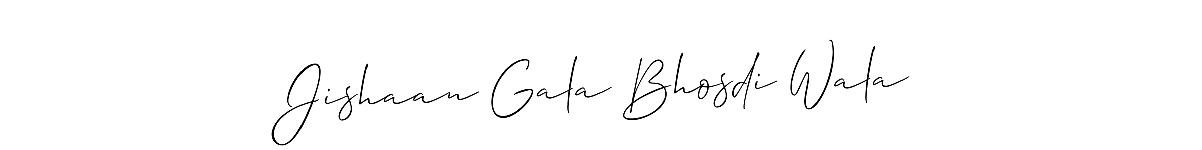 Similarly Allison_Script is the best handwritten signature design. Signature creator online .You can use it as an online autograph creator for name Jishaan Gala Bhosdi Wala. Jishaan Gala Bhosdi Wala signature style 2 images and pictures png