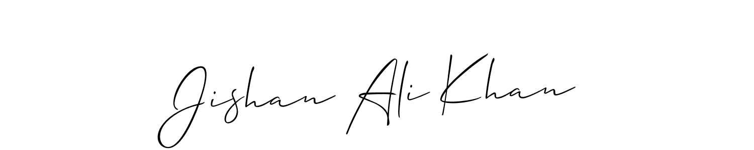 Design your own signature with our free online signature maker. With this signature software, you can create a handwritten (Allison_Script) signature for name Jishan Ali Khan. Jishan Ali Khan signature style 2 images and pictures png