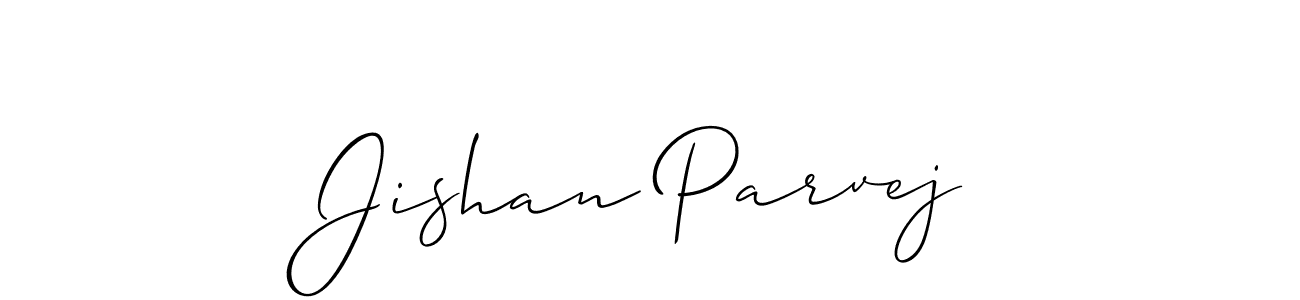 How to make Jishan Parvej name signature. Use Allison_Script style for creating short signs online. This is the latest handwritten sign. Jishan Parvej signature style 2 images and pictures png