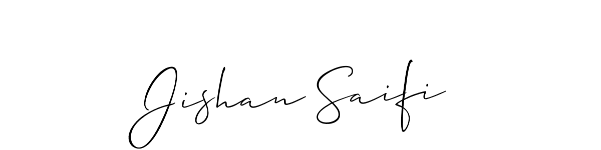 How to make Jishan Saifi signature? Allison_Script is a professional autograph style. Create handwritten signature for Jishan Saifi name. Jishan Saifi signature style 2 images and pictures png