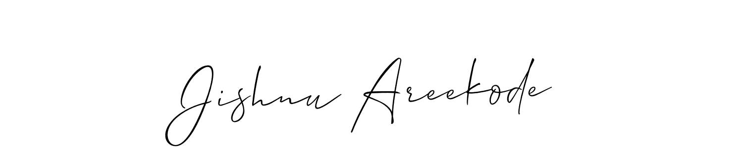 Design your own signature with our free online signature maker. With this signature software, you can create a handwritten (Allison_Script) signature for name Jishnu Areekode. Jishnu Areekode signature style 2 images and pictures png