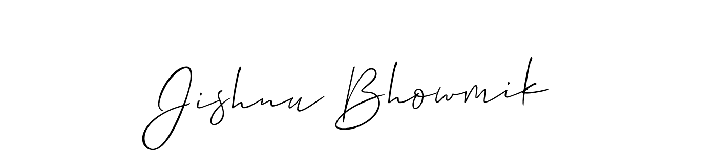 It looks lik you need a new signature style for name Jishnu Bhowmik. Design unique handwritten (Allison_Script) signature with our free signature maker in just a few clicks. Jishnu Bhowmik signature style 2 images and pictures png