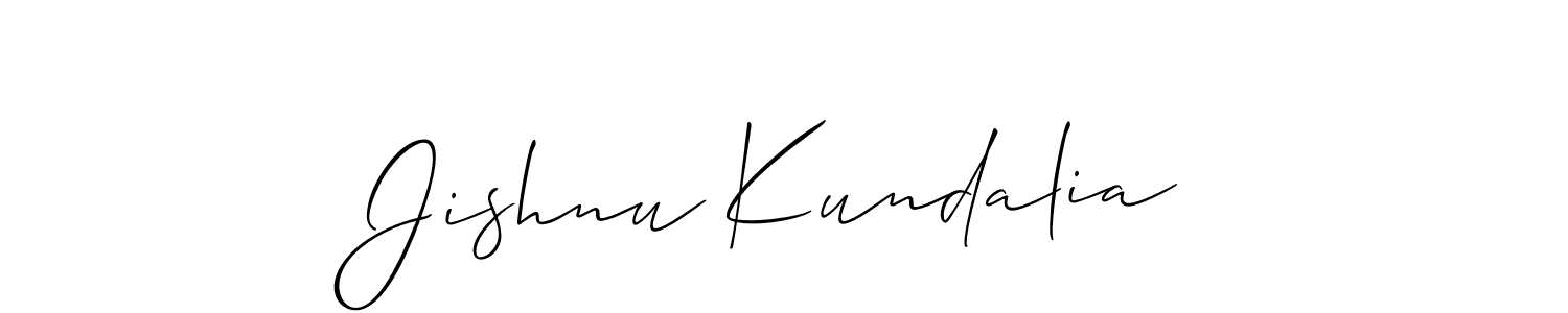 You should practise on your own different ways (Allison_Script) to write your name (Jishnu Kundalia) in signature. don't let someone else do it for you. Jishnu Kundalia signature style 2 images and pictures png