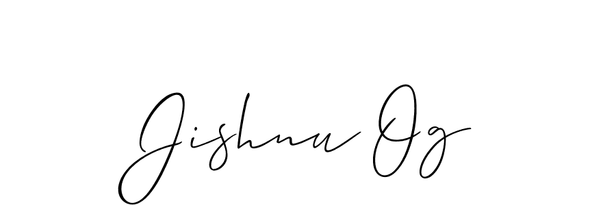 It looks lik you need a new signature style for name Jishnu Og. Design unique handwritten (Allison_Script) signature with our free signature maker in just a few clicks. Jishnu Og signature style 2 images and pictures png