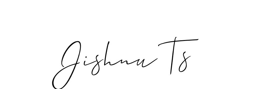 It looks lik you need a new signature style for name Jishnu Ts. Design unique handwritten (Allison_Script) signature with our free signature maker in just a few clicks. Jishnu Ts signature style 2 images and pictures png