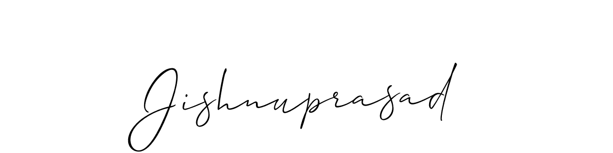 Use a signature maker to create a handwritten signature online. With this signature software, you can design (Allison_Script) your own signature for name Jishnuprasad. Jishnuprasad signature style 2 images and pictures png