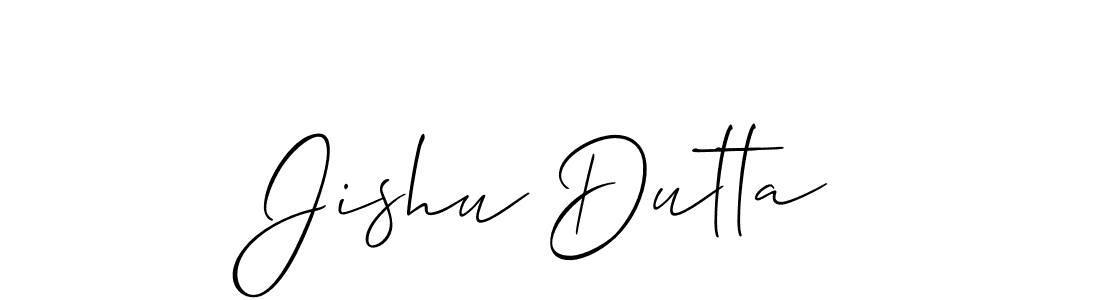 Make a beautiful signature design for name Jishu Dutta. With this signature (Allison_Script) style, you can create a handwritten signature for free. Jishu Dutta signature style 2 images and pictures png